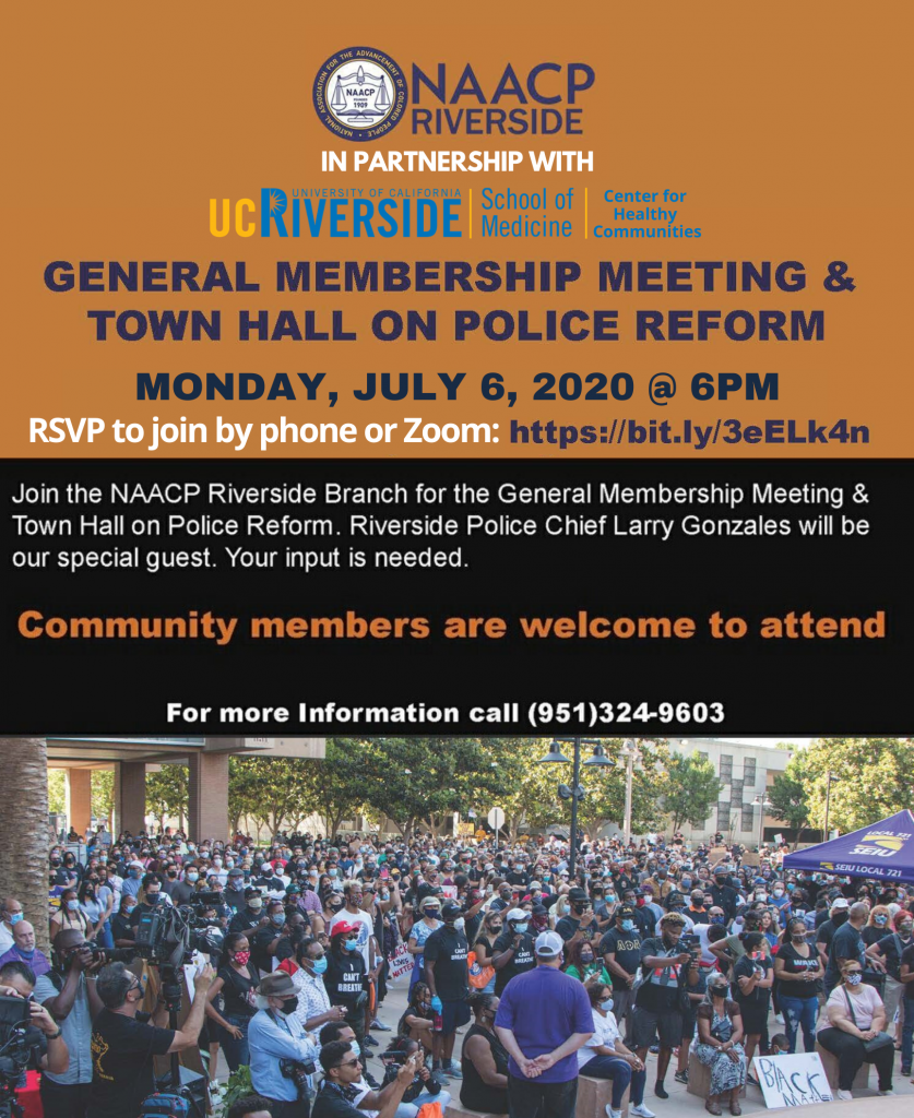 NAACP Riverside General Membership Meeting and Town Hall Police Reform